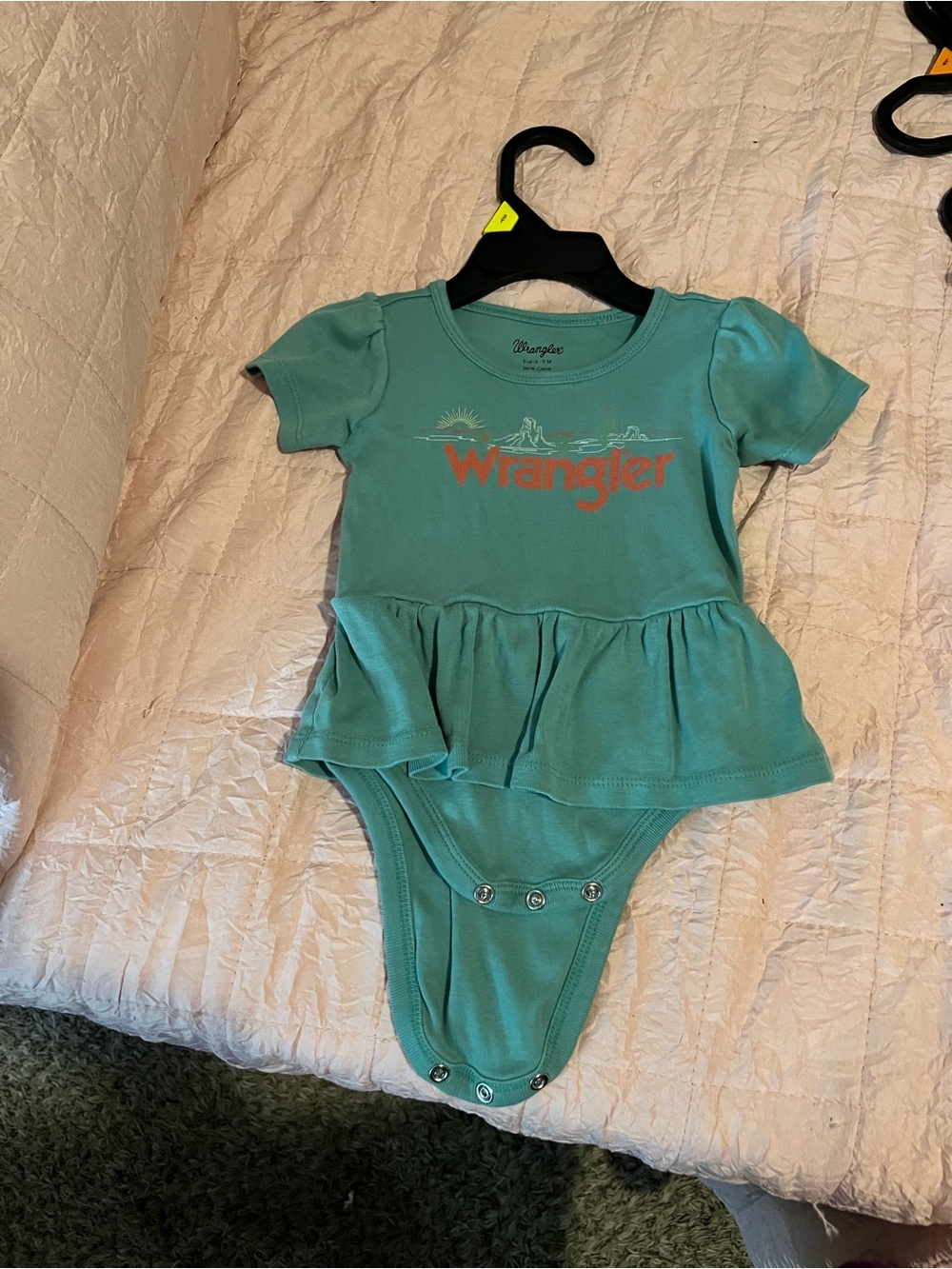 Wrangler Teal Green Baby girls skirted Bodysuit